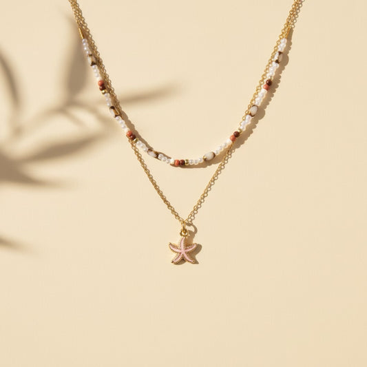 Colar  Pink Star Duo